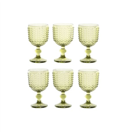 Set de Verres Home ESPRIT Vert Verre 260 ml (6 Unités)