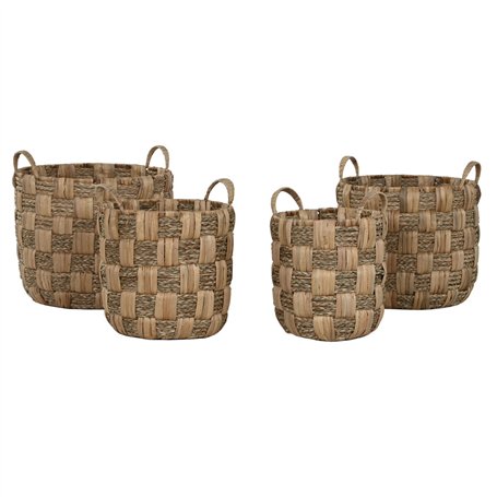 Set de basket Home ESPRIT Naturel Métal Jacinthe d'eau Boho (4 Pièces)