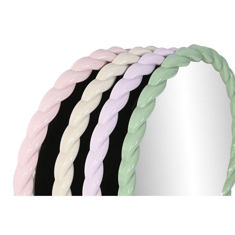 Image secondaire de Miroir mural Home ESPRIT Blanc Vert Rose Lila 44 x 3 x 44 cm (4 Unités)