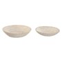 Centre de Table Home ESPRIT Blanc Naturel Bambou Rotin 35 x 35 x 8 cm (2 Pièces)