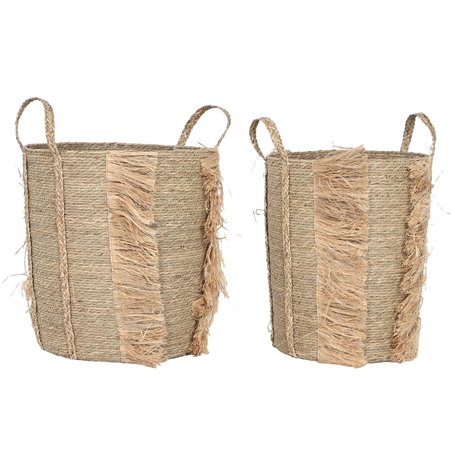 Set de basket Home ESPRIT Naturel Herbier marin Tropical (2 Pièces)