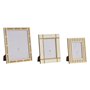 Cadre photo Home ESPRIT Blanc Naturel Résine Os (3 Unités)