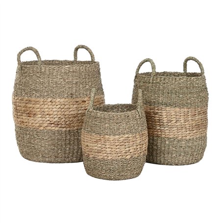 Set de basket Home ESPRIT Naturel Jacinthe d'eau Tropical (3 Pièces)