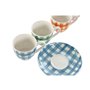 Jeu de 6 tasses avec plat Home ESPRIT Bleu Blanc Vert Orange Rose Porcelaine 90 ml