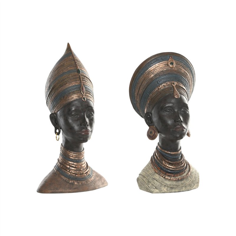 Figurine Décorative Home ESPRIT Marron Africaine 30 x 20 x 53 cm (2 Unités)