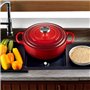 Le Creuset Sauteuse signature en fonte émaillée, 3,5 l, cerise