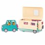 Li'l Woodzeez 6486Z Ensemble Jouet Camping-Car Bleu - 40 pièces Comprenant un Van Transformable & Accessoires - Figurines non In