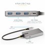 StarTech.com Hub USB-C à 4 Ports avec Sortie Vidéo USB-C DP Alt Mode 4K 60Hz - 3X USB-A, 1x USB Type-C, 100W Power Delivery Pass