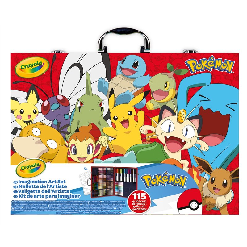 Coffret Artiste Pokémon Crayola – 115 Pièces – Mallette Dessin Et Coloriage – Dès 5 Ans