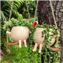 Moonyan Pot De Jardinière À Visage Pivotant - Cache Pot en Visage | Pots Plants Succulentes Suspendus | Pots Fleurs en Forme Vis