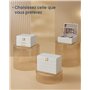 SONGMICS HOME ANAH Collection - Boîte à Bijoux à 2 Étages avec Miroir, Organiseur, Plateau Amovible, Surface PU avec Coutures, E