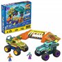 Mega Hot Wheels Monster Trucks Tremplin Osseux Chocs et Fracas Coffret de Construction Contenant 332 pièces et 2 Mini-Figurines