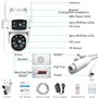 GENBOLT 2.5K PTZ Caméra Surveillance Extérieur, 2.4/5Ghz WiFi Caméra IP avec Double Objectif & Double Vue, Vision Nocturne Coule