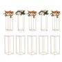 VEVOR 10PCS Support de Fleurs de Mariage 80 cm Porte-fleurs Métal Doré Centre de Table Mariage Vase Géométrique Stratifié Acryli