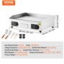 VEVOR Plancha Électrique 4000 W, Plaque à Snacker Commerciale Plate, Plaque de Cuisson en Fer et Inox, Température Réglable 50-3