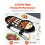 VEVOR Appareil à Fondue Chinoise Shabu Shabu avec Gril 2-en-1, Grill Électrique sans Fumée 2200 W, avec Marmite Antiadhésive et 