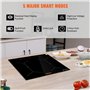 VEVOR Plaque à Induction 4 Feux 6800 W Table de Cuisson Encastrable 61 cm Plaque de Cuisson Électrique en Vitrocéramique Portabl