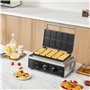 VEVOR Gaufrier Commercial 1550 W, Appareil à Gaufres Belges Rectangulaires, Capacité 10PCs, en Acier Inoxydable, Antiadhésif, av