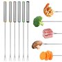 UptVin Fourchettes à Fondue 24 Pcs, Fourchette à Fondue en Acier Inoxydable 24 cm Bâtonnets à Fondue avec Poignée Résistante à l