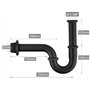 Keymark Siphon en laiton pour lavabo et lavabo universel 1 1/4 x 32 mm