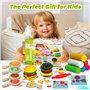 Qintora Set de Pâte à Modeler pour Enfants, 21 Pièces Accessoires et Outils de Modélisme, Machine à Burger,6 Pots de Pâte à Part
