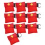 Worldconnection Lot de 10 masques de respiration Rouge CPR