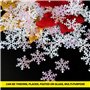Lot de 900 confettis en forme de flocons de neige blancs et dorés - Décoration d'hiver et de Noël - Petite décoration de table -