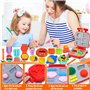 MQVXT 51 Pièces Pâte À Modeler pour Enfants Accessoire,Argile à Modeler DIY pour les EnfantsPate A Modeler pour Créer des Hambur