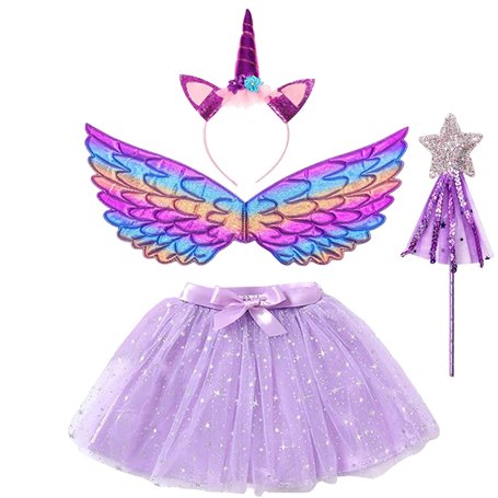 AOUVT 4 Pcs Jupe Buste Licorne Enfant