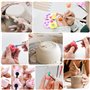 DICLLY Kit de 44 Outils de Poterie en Argile - Outil Modelage,Sculpture,Gravure avec Sac de Rangement - Ensemble Complet pour Ar