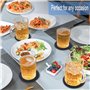 MOOING 12 Pièces Dessous de Verre Silicone Rond, Sous Verre avec Plateau, Dessous de Verre Noirs Antidérapants pour Verre de Biè