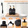 BARAKYEG Distributeur de Savon Noir Mat Set 500ml en Verre Distributeur de Liquide Vaisselle Flacon Pompe pour Cuisine,Douche.av