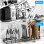 ZLPBAO Rangement Couvercle Casserole de Cuisine, Range Couvercle avec 14 Compartiments, Porte Casseroles Rangement Couvercle Cas