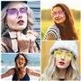 MOYKSRR 18 Paires de Lunettes en Forme de Cœur/Étoile Hippie Rétro, Lunettes de Soleil Transparentes Couleur Bonbon, Drôle de Lu