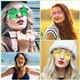ZZXLOPEZ 18 Paires de Lunettes en Forme de Étoile Hippie Rétro, Lunettes Soleil Hippie sans Monture, Lunettes de Soleil Transpar