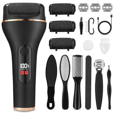 Zaxiva Rapeuse Pieds Électrique avec 3 Rouleaux de Remplacement