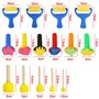 UHAPEER 44 Pièces Éponge Brosses de Peinture Enfant DIY Outils de Peinture Kits pour Enfants pour Apprentissage Précoce Graffiti