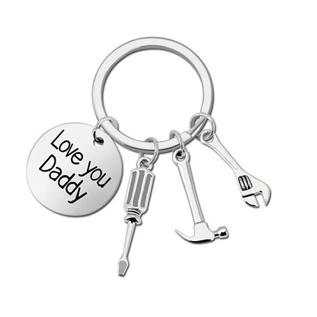 DECARETA Porte-clés Pendentif Lettrage Créatif avec des Mots Personnalisé pour papa et Outils de Réparation en Alliage Keychains