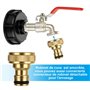 JMIATRY Lot de 2 Robinets IBC 1/2" pour Cuve 1000L - Sortie Raccord, Récupérateur d'Eau de Pluie, Connecteur à Filetage s60x6