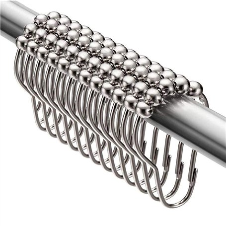 20PCS Anneaux de Douche en Acier Inoxydable
