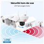 AOSU Camera Surveillance Exterieur Filaire - 3K 5MP Caméra WiFi Extérieur avec 2600 lumens Projecteur - 3 PIR Couverture 360 Deg