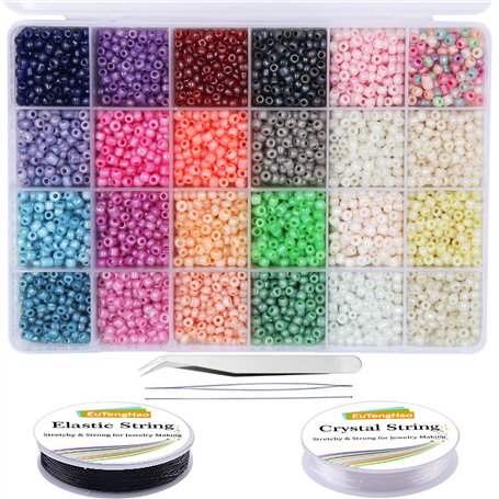 EuTengHao Lot de 6000 petites perles en verre pour loisirs créatifs