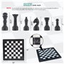 Radicaln Jeu d'échecs en marbre noir et blanc de 30,5 cm fait à la main – 1 échiquier et 32 pièces d'échecs – Jeu de société pou