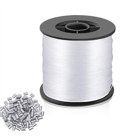 Fil en nylon - 250 m - Solide - Monofilament - Fil de pêche en nylon transparent - Résistant à la déchirure - 0