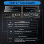 Extracteur audio HDMI 2.1 4K 120Hz VRR ALLM HDMI ARC Switch 2 ENTRÉES 1 SORTIE VRR ALLM HDCP2.3 HDR10 Convertisseur audio qui dé