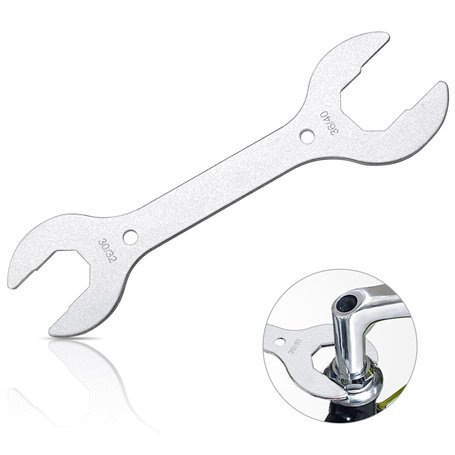 YAKLEE Clé pour Vélo Casque Kit de Direction pour Vélo Clés à Cône de Moyeu 30 32 36 40mm Clés Plates à Double Extrémité Clé 4 e