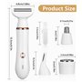 Bixury Rasoir Électrique Pour Femme 4 en 1 Rasoir Femme Electrique Rasoir Electrique Femme Rasoir Indolore avec 4 Têtes Flottant
