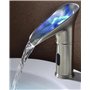 Gangang Robinet Automatique à LED,Robinet de Capteur Cascade Lavabo Infrarouge Froid et Chaud Sans Contact DC 3 Couleurs Changé 