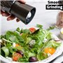 Ensemble de Moulin à Poivres et Sel en Acier Inoxydable Noir Avec Support en Bois Bambou – Salière et Poivrières avec Grosseur R