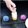 Moule à Lune Gâteau Mooncake, Lot de 2 Presse à Biscuit en Forme de Fleur et Triangle avec 11 Motifs, Ustensiles pour Décoration